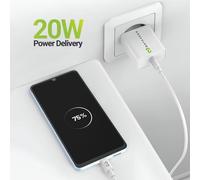 Caricatore USB Mayaxess SEK-VIRT-A33 20W rapido bianco con cavo USB-C