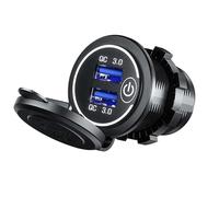 Caricatore USB Multi Porta per Auto con QC3.0 Ricarica Veloce per Rimorchi, Moto, Bianco