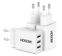 Caricatore USB Multiplo 3Pack, Presa USB 3Porte 15W/3A Alimentatore USB Spina usb Caricabatterie usb Caricatore da Muro Carica Rapida per iPhone 17/16/15/14/13/12, Samsung Galaxy S25/S24/S23/S22