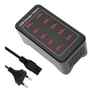 Caricatore USB multiplo, 50W stazione di ricarica USB multipla, Presa USB a 10 porte, Caricatore da Desktop USB, Hub di alimentazione USB, compatibile con iPhone/Samsung/Xiaomi/Google/Table