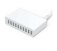 Caricatore USB multiplo, Caricatore multi USB da 50 W Stazione di ricarica a 10 porte Dispositivo multiporta Carica rapida 5V 10A Compatibile con telefono, tablet e telefono cellulare per più disposit
