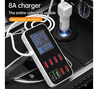 Caricatore USB PD5V1A QC3.0 Display Small Auto 8 Porta Auto Sigaretta Accendino#