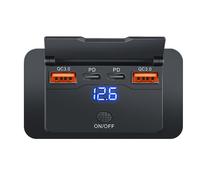 Caricatore USB per auto con interruttore di tensione 4 porte Dual QC Dual PD
