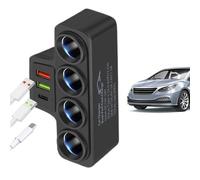 Caricatore USB per auto da 120 W - Adattatore per accendisigari con inverter 12 V/24 V, splitter per elettronica automobilistica | Accessorio per viaggio su strada per SUV, veicoli fuoristrada, carrel
