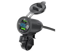 Caricatore USB per moto, caricatore per cellulare, supporto per manubrio, caricabatterie Powersports, caricatore USB per auto, barche, , moto, fuoristrada