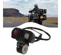 Caricatore USB per moto, doppia porta con display digitale, voltmetro, sensore di temperatura, 5 V, 4,2 A, impermeabile, kit SAE