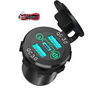Caricatore USB per telefono da moto, ricarica rapida, caricabatterie per auto Powersports, caricabatterie per auto veloce | Caricatore USB con 3 porte di ricarica per ATV
