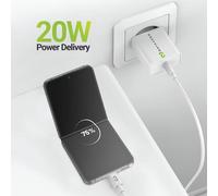 Caricatore USB Rapido Mayaxess 20W con Cavo USB-C 1m Bianco