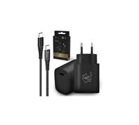 Extralink Smart Life | Set di cavi USB Type-C a Type-C 200 cm Nero + caricabatterie PD3.0 da 18 W | Nero