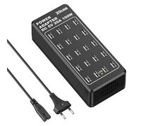 Caricatore USB, stazione di ricarica USB-A da tavolo a 20 porte, caricatore intelligente usb multifunzione da 100 W, compatible con iPhone 11/12/13/14/15/Samsung S22/S23/S24/Google Pixel/iPad/tablet