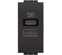 CARICATORE USB TIPO C 1M BTICINO LIVING LIGHT - ANTRACITE