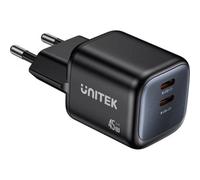 Caricatore USB Unitek 2 Porti 45W GaN Power Delivery Quick Charge Nero
