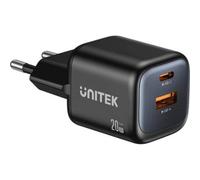 Caricatore USB Unitek P1128ABK01-EU 20W GaN Power Delivery 3.0 2 Porte