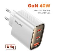 Caricatore USB veloce tipo C - RNCYN - 40W - Doppia porta tipo C - ricarica rapida QC 4.0 - PD 3.0