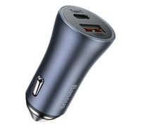 Caricatore Veloce 40W 12-24V USB + USB C, Grigio Scuro, Baseus