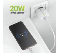 Caricatore Veloce USB-C 20W Mayaxess Bianco con Cavo