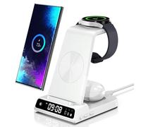 Caricatore Wireless 3 in 1 per Samsung S25 Ultra, Stazione di Ricarica per Samsung S25/S24/S23/Z Flip 7/Z Fold 7, Base Ricarica Wireless per Samsung Galaxy Watch Ultra/7/6/5, Galaxy Buds 3/3 Pro