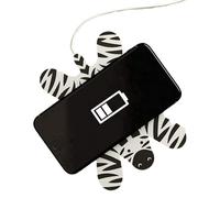 Caricatore Wireless 5W Qi a Forma di Zebra Pad Ricarica Senza Fili con Superficie Antiscivolo Cavo USB 1m Compatibile con Smartphone con Cover fino a 3mm Design Creativo per Scrivania e Ufficio