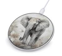 Caricatore wireless a forma di elefante, 10 W, certificato Qi, con cavo USB e indicatore LED, stazione di ricarica portatile per tutti i telefoni abilitati Qi