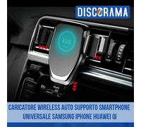 CARICATORE WIRELESS AUTO SUPPORTO SMARTPHONE UNIVERSALE SAMSUNG IPHONE HUAWEI QI
