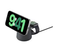 Caricatore wireless Belkin BoostCharge Pro 15W 2-in-1 Qi2 magnetico con base magnetica, alimentatore 27W, 2 dispositivi, USB-C, 1,5 m, Charcoal
