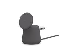 Belkin BoostCharge Pro Dock di ricarica wireless 2 in 1 con MagSafe 15 W, caricabatteria rapido per iPhone, stand compatibile con iPhone 16, 15, 14, 13 e 12, Carbone