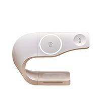 Caricatore Wireless, Caricabatterie wireless magnetico Stand 15W Induzione universale IP14 Dock di ricarica rapida for auricolari orologio telefono(White)