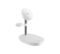 Cellularline MAG TRIO Caricatore Wireless Magnetico - Stazione di Ricarca 25W 3 IN 1 - Certificata con Tecnologia Qi2.2 - Alimentatore 45W e Cavo USB-C 150 cm inclusi - Bianco