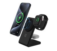 Caricatore wireless Crong CRG-MSPS-BLK MagSafe 3 in 1 Qi Nero USB-C