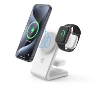 Caricatore wireless CRONG CRG-MSPS-WHT USB Qi MagSafe 3-in-1 Bianco