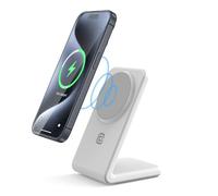 Caricatore wireless CRONG Qi MagSafe USB-C 15W Bianco per smartphone