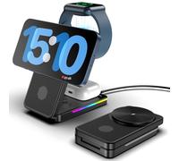 Caricatore Wireless iPhone per Mag Safe Apple, Caricatore Mag-safe per iPhone 15 16 Pro Max 14, 15W Charge Rapide Caricatore Magnetico iPhone per iWatch 9 Ultra, Caricabatterie da Viaggio per Air pods