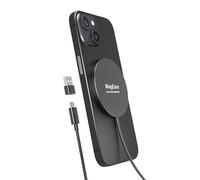 Caricatore Wireless Magnetico 2 in 1 - Design Ultra Sottile in Lega di Alluminio Compatibile con iPhone 16/15/14/13/12 (tutti i modelli) e AirPods 4/3/2/Pro (Nero)