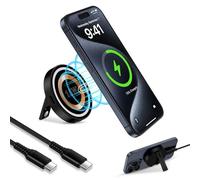 Caricatore wireless magnetico, caricatore wireless Magsafe da 15 W per iPhone 17/16/15/14/13/12, supporto per stazione di ricarica induttiva per Samsung Galaxy S25/S24/S23/S22/S21, Google Pixel 10 Pro