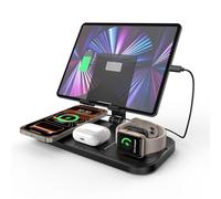 Caricatore Wireless per Apple, Stazione di Ricarica Wireless 4 in 1 per iPhone 16/15/14/13/iphone 12 pro max/12 pro, Stazione di Ricarica per Apple Watch 10/9/8/7/6/SE/5, Caricatore per AirPods 4