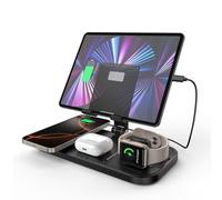 Caricatore Wireless per Apple, Stazione di Ricarica Wireless 4 in 1 per iPhone 16/15/14/13/iphone 12 pro max/12 pro, Stazione di Ricarica per Apple Watch 10/9/8/7/6/SE/5, Caricatore per AirPods 4
