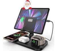 Caricatore Wireless per Apple, Stazione di Ricarica Wireless 4 in 1 per iPhone 16/15/14/13/iphone 12 pro max/12 pro, Stazione di Ricarica per Apple Watch 10/9/8/7/6/SE/5, Caricatore per AirPods 4