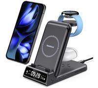 Caricatore Wireless per Google Pixel 11/Pro/Pro XL/10/9/8 & Pixel Watch 3/2 | Pieghevole 3 in 1 Stazione di Ricarica per Google/Samsung/iPhone, Fitbit Versa 4/3/Sense 2/1, Pixel Buds Pro, SwanScout 703G2