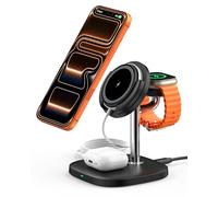 Caricatore wireless per iPhone e Apple Watch, SwanScout 711M, caricatore magnetico per iPhone serie Air/17/16/15/14/13/12, per Apple Watch Ultra/11/10/9/8/7/6/5/3/2/SE, per AirPods (senza adattatore)