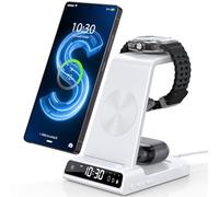 Caricatore Wireless per Samsung Galaxy S25 Ultra, Wireless Charger per Samsung Orologio Digitale per Samsung Galaxy Watch 8/7/Ultra/6, Caricabatterie a Induzione per Galaxy S24, Z Fold 7,Active 2,Buds