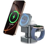 Caricatore Wireless Phone, 4 in 1 Ricarica Rapida Magnetica Pieghevole con luce notturna portatile Charger per Phone 17/16/15/14/13/12/11/Pro/Max/Plus,Watch Ultra 3/11/10/9/8/7/6/SE 3,Pods Pro 3/4/3/2