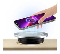 Caricatore wireless Qi per mobili Caricatore da incasso Funziona con iPhone, Galaxy, Nexus e con dispositivi abilitati per Qi 60mm diametro 2,36 "Foro passacavo per scrivania incorporato（d'argento）