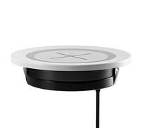 Caricatore Wireless Qi per mobili incorporati Funziona con iPhone, Galaxy, Nexus e con dispositivi abilitati per Qi 60mm diametro 2,36 "Foro passacavo per scrivania incorporato (Bianco)