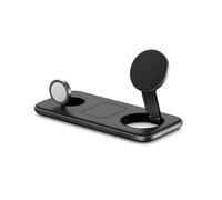 SATECHI Qi2 Trio Pad di Ricarica Wireless, Stazione di Ricarica Wireless 3-in-1, Caricatore Wireless Qi2 15W a Ricarica Rapida per iPhone 16/15/14/13/12, AirPods e Apple Watch