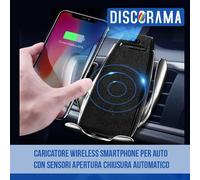 CARICATORE WIRELESS SMARTPHONE PER AUTO CON SENSORI APERTURA CHIUSURA AUTOMATICO