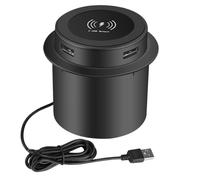 Caricatore wireless sotto la scrivania, ricarica wireless invisibile USB, 3 in 1, multifunzionale, comodino, divano, bracciolo, accessorio intelligente e multifunzionale