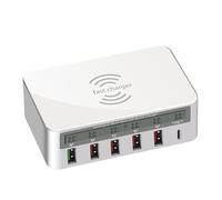 Caricatore Wireless USB C Da 40 W A 6 Porte QC3.0 Rapido PD Stazione Di Ricarica Rapida(White Color)