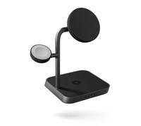 Zens Office Wireless Charger 3, Caricatore Wireless MagSafe e Compatibile Qi2 da 15 W per iPhone/Apple Watch/AirPods, Adattatore da 45 W Incluso (EU/UK/US) Con Cavo da 1,5 m Integrato, Nero