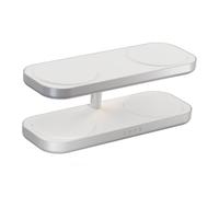 Zens Quattro Wireless Charger Pro 4, Adattatore Wireless MagSafe e Qi2 da 15 W per iPhone/AirPods, Adattatore da 65 W Incluso (EU/UK/US) Con Cavo da 1,5 m Integrato, Bianco