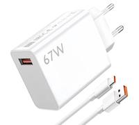 Caricatore Xiaomi 67W USB C con Cavo 2M Tipo C Caricabatterie Rapido per Xiaomi 14T 13T 13 12S Ultra 12X 11T Redmi Note 13 Pro 12 Pro POCO F5 X6 X5 X4 GT Adattatore di Ricarica Caricabatterie 67w